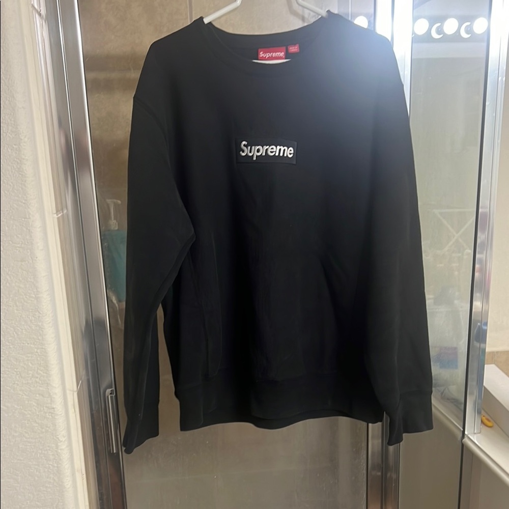 Supreme Washed Black Crewneck XL